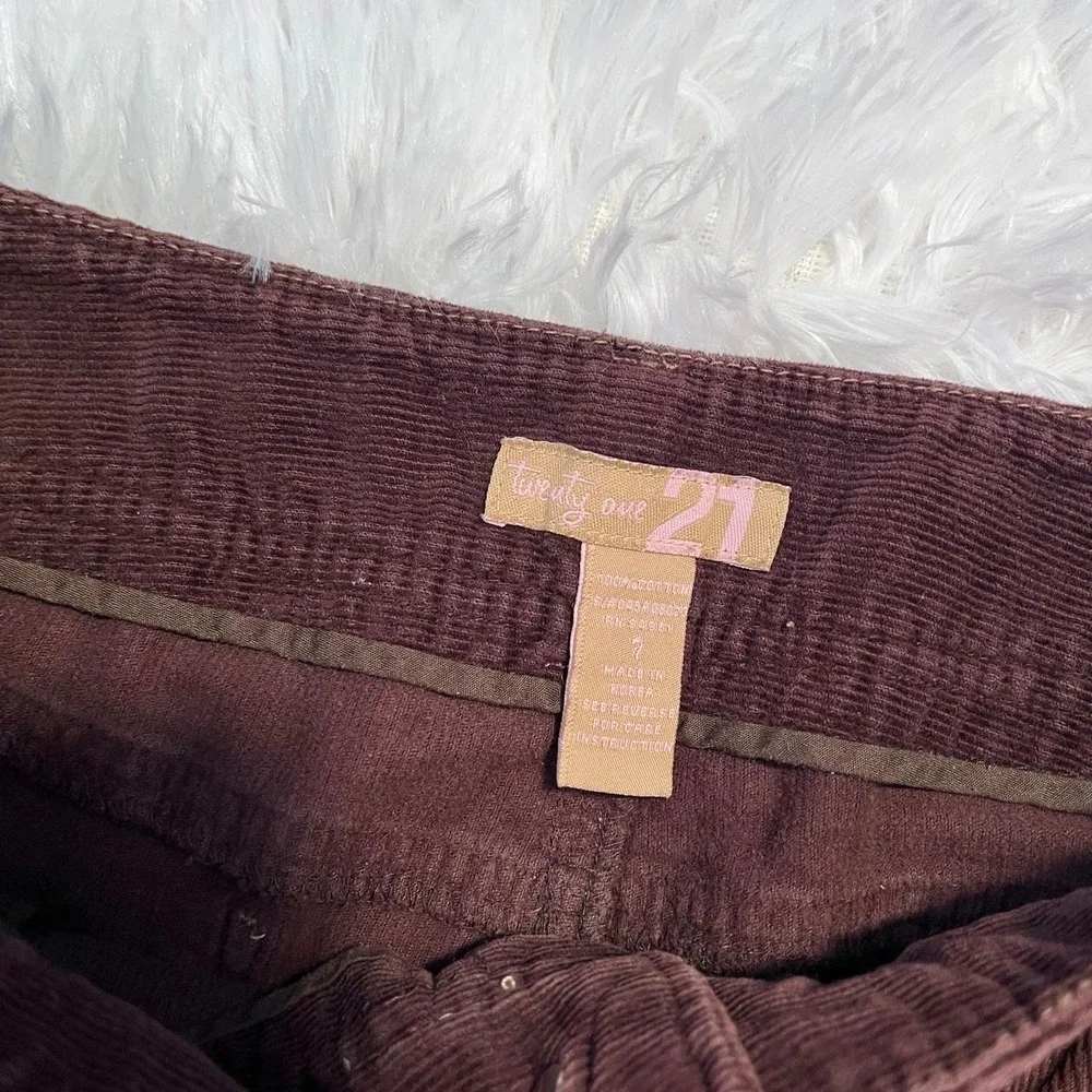 y2k brown corduroy cotton flare bootcut pants size 7